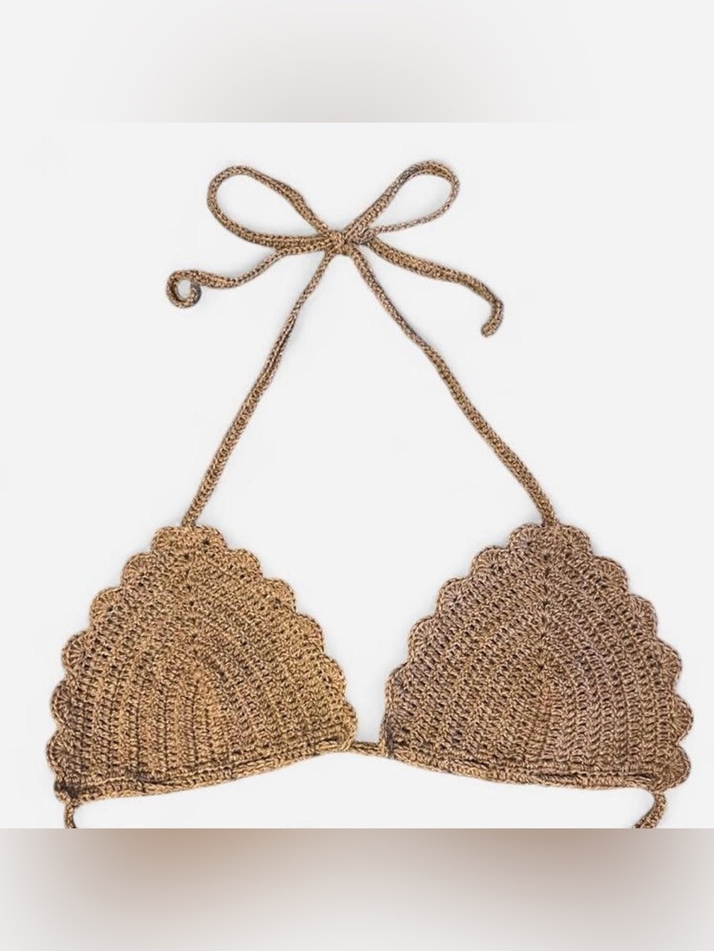 Handmade Crochet Brown Bikini Top